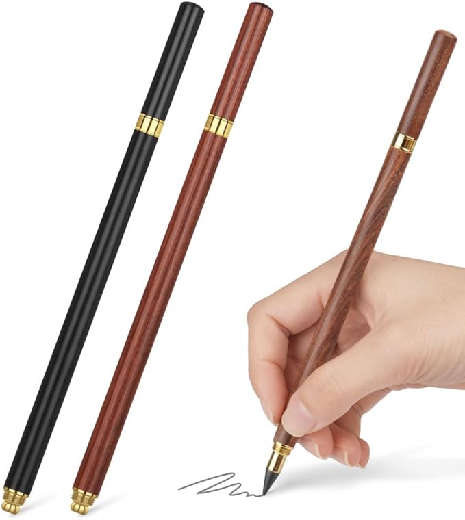 HOTUT Inkless Pencil,3pcs Everlasting Pencil Wooden Infinity Pencils Wood-Cased Graphite Reusable for Writing Drawing Students Home Office School Supplies