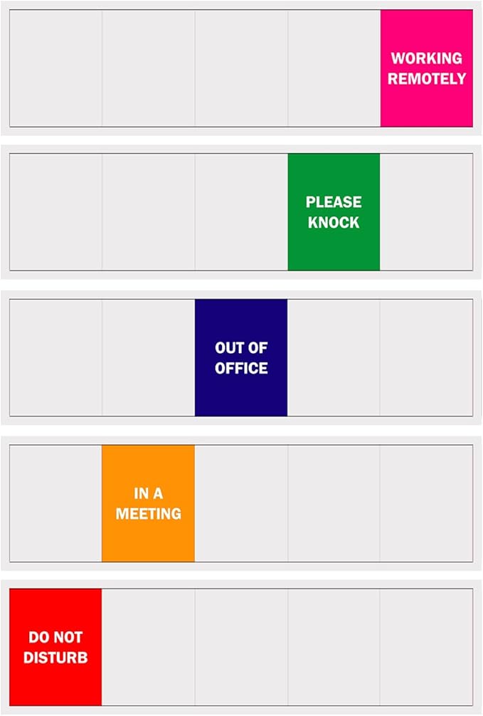 Office Door Sign,Do Not Disturb/Please Knock/Out of Office/in a Meeting/Working Remotely Sign, That Lets Others Know Whether You're Available Or Not-Acrylic,(10" X3", Silver)
