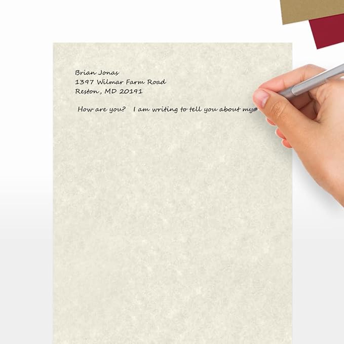 LUXPaper 8.5" x 11" Paper | Letter Size | Cream Parchment | 60lb. Text | 50 Qty