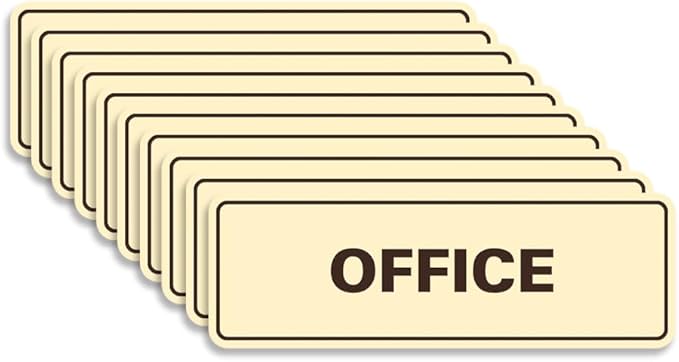 Signs ByLITA Standard Office Sign - Professional Business Signage - Easy to Install (Ivory/Dark Brown) - Small 10 Pack