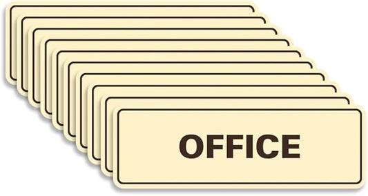 Signs ByLITA Standard Office Sign - Professional Business Signage - Easy to Install (Ivory/Dark Brown) - Small 10 Pack
