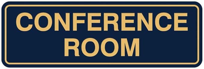 Standard Conference Room Sign - Blue/Gold - Medium 10 Pack