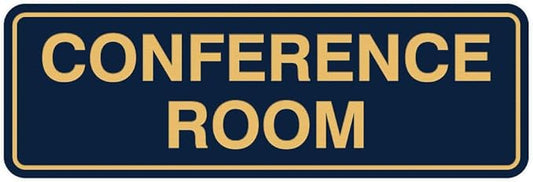 Standard Conference Room Sign - Blue/Gold - Medium 10 Pack