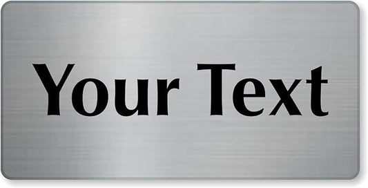 SmartSign Custom Steel Sign - 2" x 4", 40 mil Stainless Steel Metal, Personalized Engraved Sign for Business, Office, Door, Wall, Heavy-Duty Premium Engraved Steel Plaque, Silver and Black