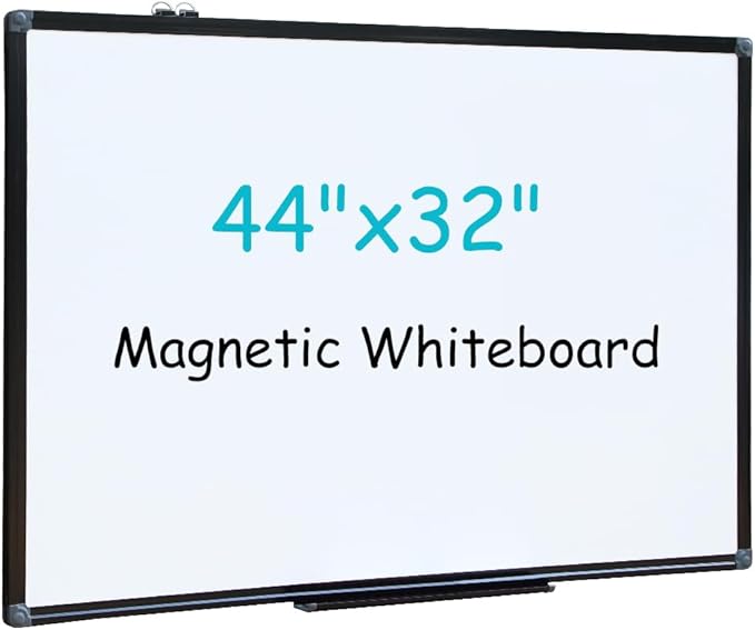 XIWODE 32x44 Inch Magnetic Dry Erase Whiteboard，Black Aluminum Frame Wall-Mounted for Home School Office Conference Room
