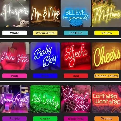 Lorxi Custom Neon Signs, Light up Signs For Wall Decor, Neon Sign Personalized For Bedroom,Wedding, Birthday, Party , Customized Led Light Sign For Gifts Bar Game Business Logo, Led Name Sign Neon Light