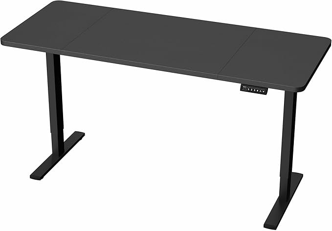 VIVO Electric 60 x 30 in Standing Desk, Memory Height Adjustment, 1B Series, Holds 220 lbs, Black Top Black Frame, DESK-KIT-1B6B-30