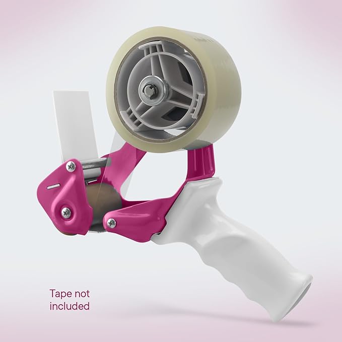TAPEWELL Heavy Duty Metal Frame 2 Inch Wide Packing Tape Dispenser Gun with Special Ergonomic Handle, 3" Core, Premium Tempered Steel Blade