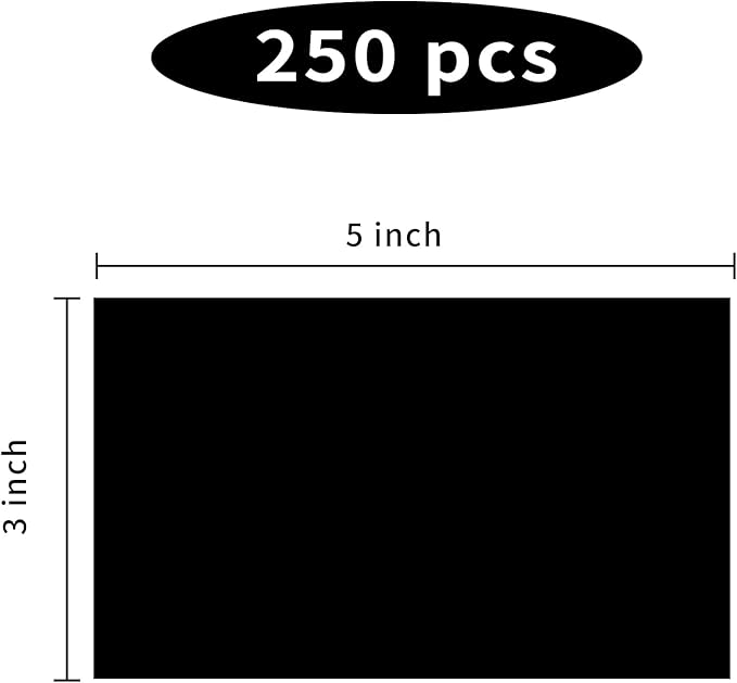 STARLIBOO 3"X5" Rectangle Color Coding Labels, Removable Square Label Inventory Stickers, Permanent Warehouse Moving Box Square Label (250Labels, Black)