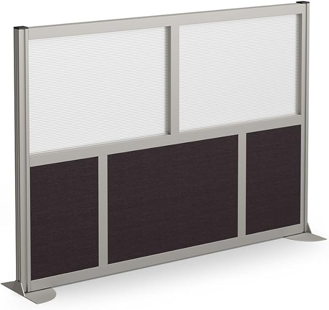 NBF Office Partitions - Cubicle Privacy Panel Wall Divider - Modern Room Separator with Quick Assembly - Indoor Laminate Free Standing Portable Room Divider Panel - 52" H x 73" W (Espresso)