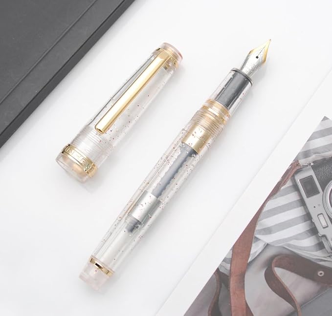 JINHAO 82 Fountain Pen (Transparent Fluorescent,Fine Nib 0.5mm)