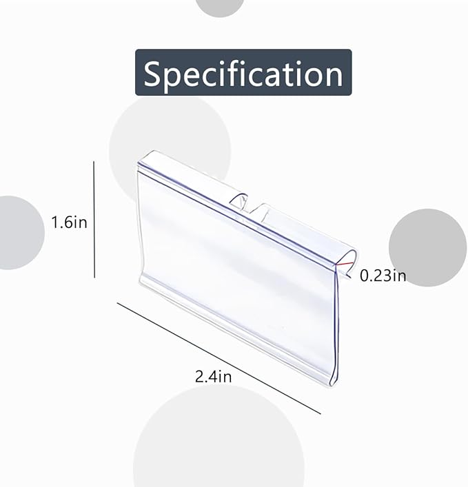 Diteje 20 Pack Plastic Wire Shelf Label Holder,Shelving Rack Retail Sign Hook Labels Clip On with Paper Inserts,2.36x1.50inch