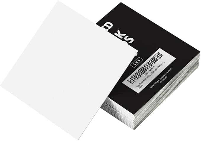 Reskid White Cardstock Thick Paper - Blank Heavy Weight 110 lb Cover Card Stock - 100 Pack (5x5, Inches)