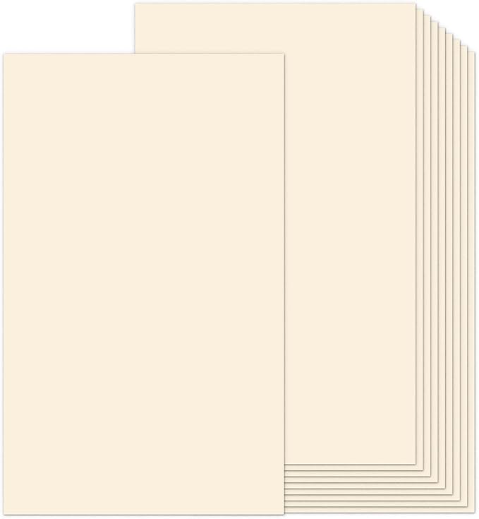 8.5x14 Cream Cardstock, 65lb Legal Size Card Stock 100 Sheets, Goefun Heavyweight Cardstock Printer Paper for Arts and Crafts, Posters, Brochures, Menus, Cards, Covers