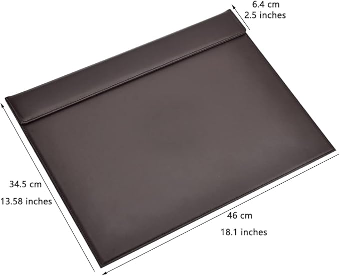 KINGFOM 18''x14'' Large Rectangle A3 Desk Writing & Drawing Desk Pad &Board Table Protector Mat with Paper Clip on Top Brown