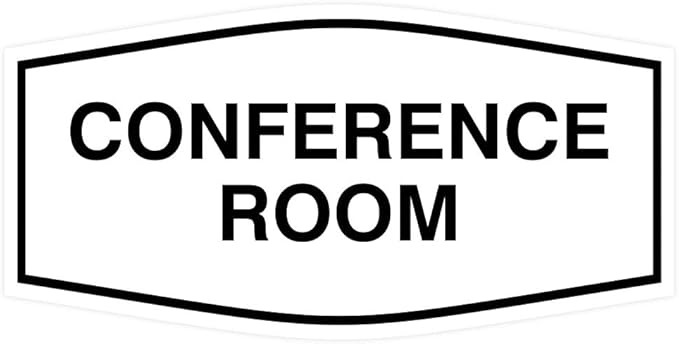 Fancy Conference Room Sign (White) - Large