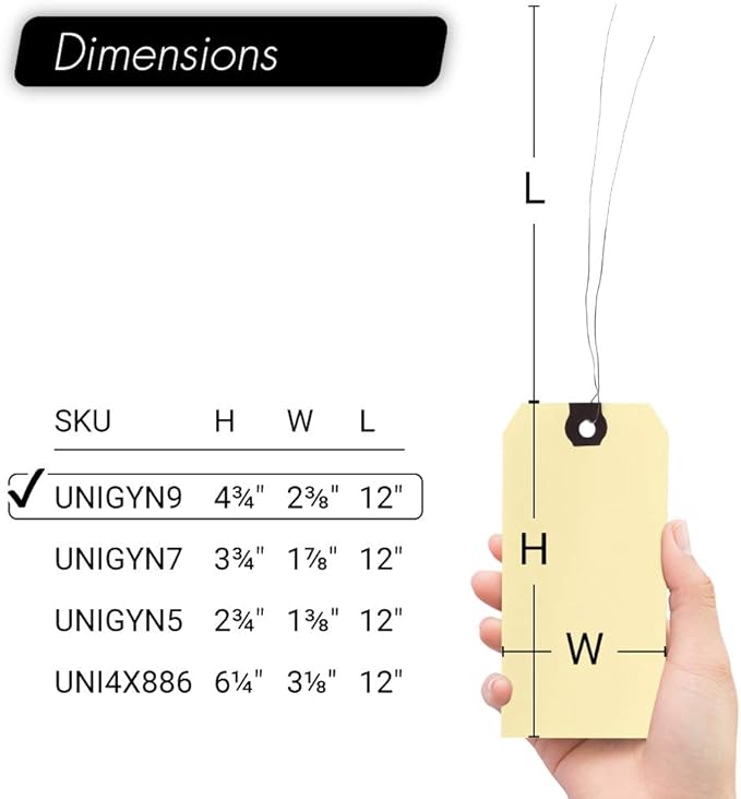 INNOVART Shipping Tags - Double Wired 4 3/4" x 2 3/8", Manila Wire Tags with Reinforced Eyelet, Case of 1000