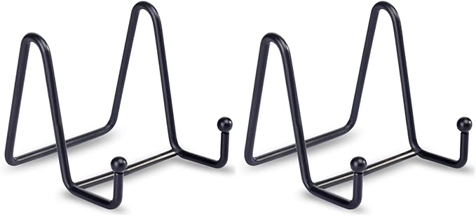 LIONWEI LIONWELI Black Decorative Plate Stand Holder Picture Frame Stand Easel Display Stand
