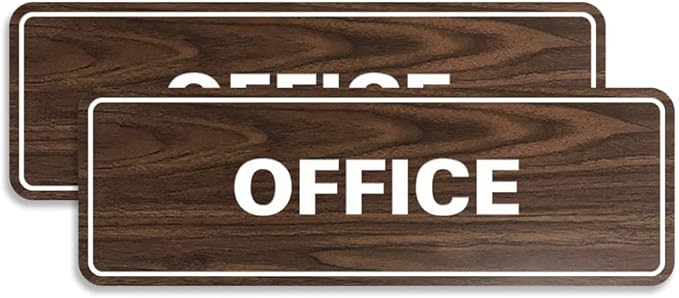 Signs ByLITA Standard Office Sign - Professional Business Signage - Easy to Install (Walnut) - Small 2 Pack