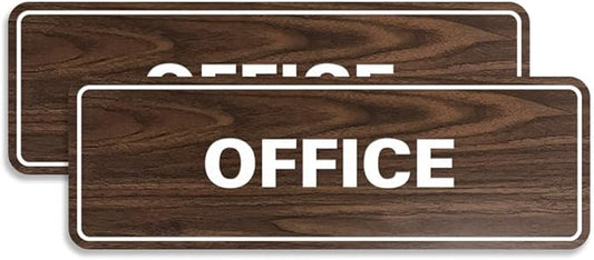 Signs ByLITA Standard Office Sign - Professional Business Signage - Easy to Install (Walnut) - Small 2 Pack