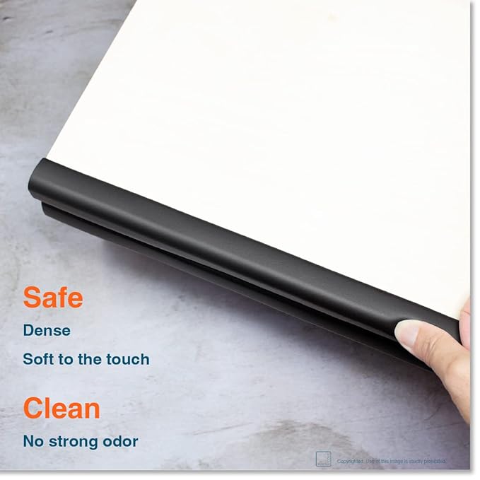 Roving Cove Slim-Fit Edge Protector for Baby Proofing (9ft Small Edge Only), Soft Rubber Foam Furniture Edge Bumper Guard, Desk Edge Cushion, 3M Adhesive, Onyx Black