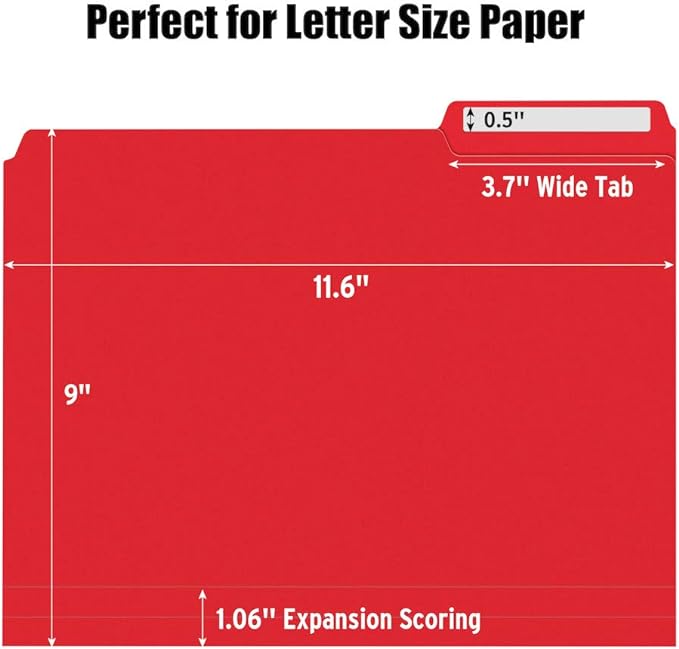 Sooez 6 Pack Plastic File Folders Colored with Sticky Labels, Heavy Duty Plastic Colored File Folders Letter Size with Erasable 1/3-Cut Tab, Stronger Than Manila File Folder, Perfect for Organization