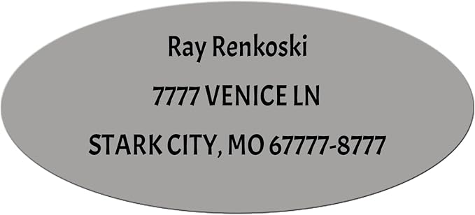 Made in USA Custom Return Address Stickers Labels Customized Mailing Label for Envelopes, Personalized Self Adhesive Flat Sheet Oval Labels