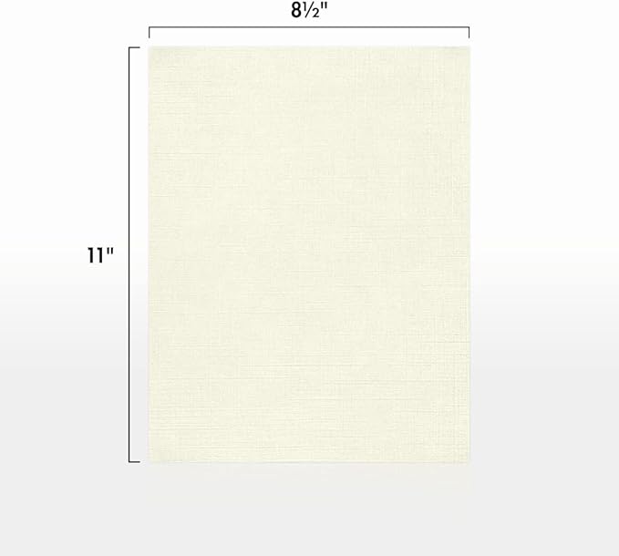 LUXPaper 8.5" x 11" Classic Linen Paper | Letter Size | Natural White | 70lb. Text | 1,000 Qty
