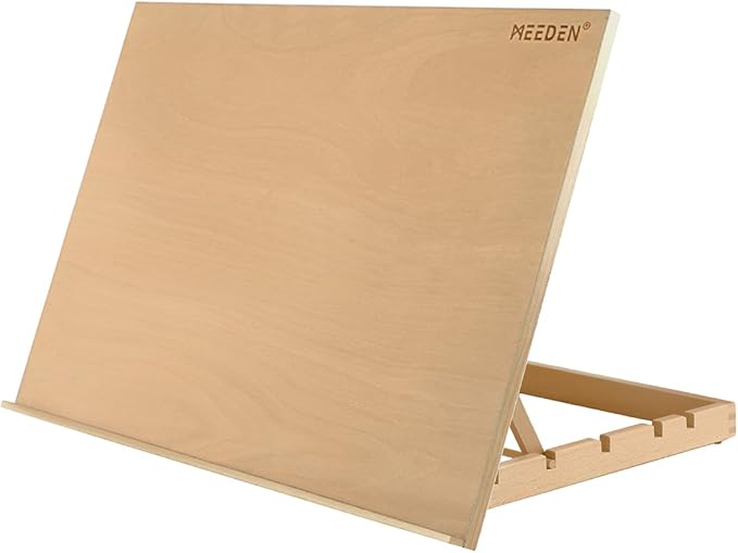 MEEDEN Extra Large(20"x 30") Wooden Tabletop Easel for Painting, 5-Position Adjustable Drawing & Sketching Board, Portable Beechwood Desktop Art Easel Stand for Adults, Artists, Beginners & Student