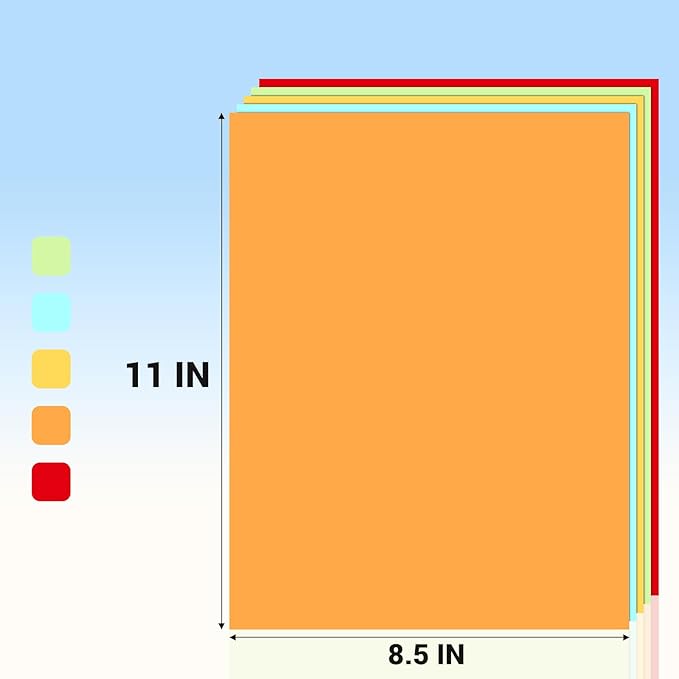 Cardstock Paper, 5 Colors Colored Cardstock 8.5x11, 120 Sheets Card Stock, 200GSM Thick Printer Paper 8.5x11, Colored Card Stock Paper for Greeting Cards, DIY Cards, Wedding Invitation, Postcards