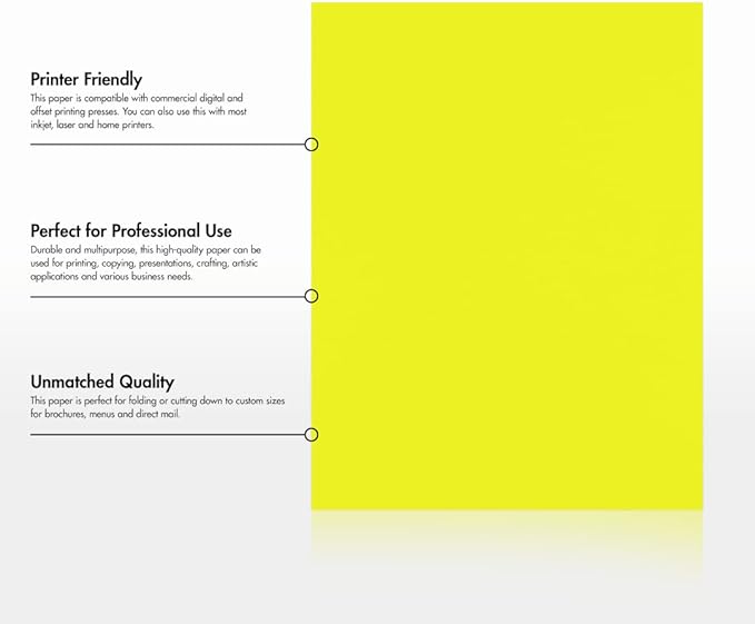 LUXPaper 8.5" x 11" Paper | Letter Size | Citrus Yellow | 80lb. Text | 50 Qty