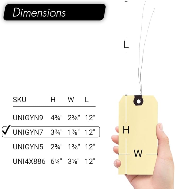 INNOVART Shipping Tags Double Wired 3 3/4" x 1 7/8", Manila Wire Tag with Reinforced Eyelet, Manila Tag Case of 1000