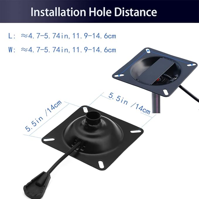 Gjpwyfdc Tilt Control Mechanism Replacement Office Chair ，5.5'' X 5.5'' Mounting Holes