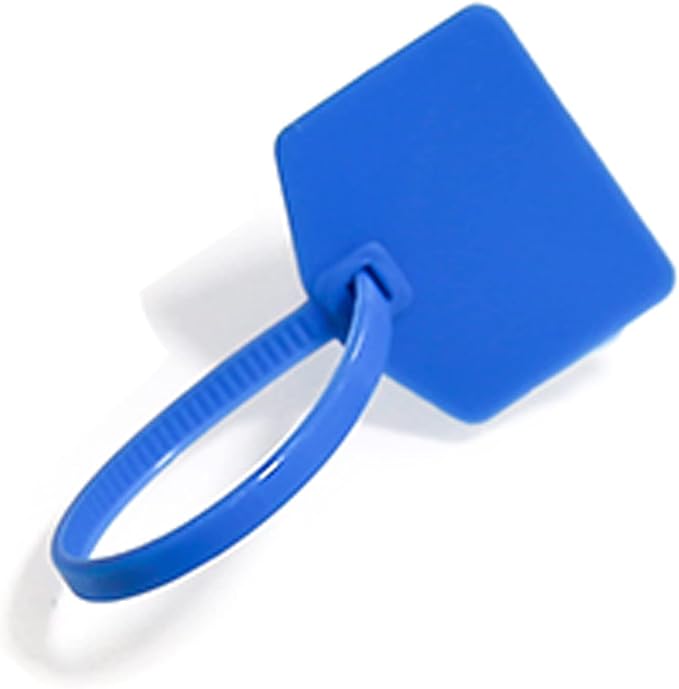 Waterproof Shipping Tags - Self Locking Nylon Writable Marker Ties for Luggage Identification, Plastic Straps Label Mark, Seal Zip Tie for Labeling - 100pcs (Blue)