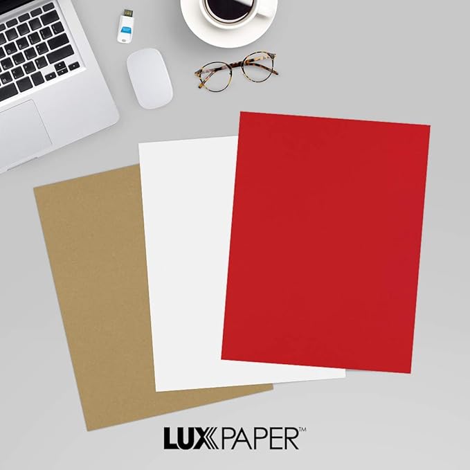LUXPaper 8.5" x 11" Paper | Letter Size | Ruby Red | 80lb. Text | 500 Qty