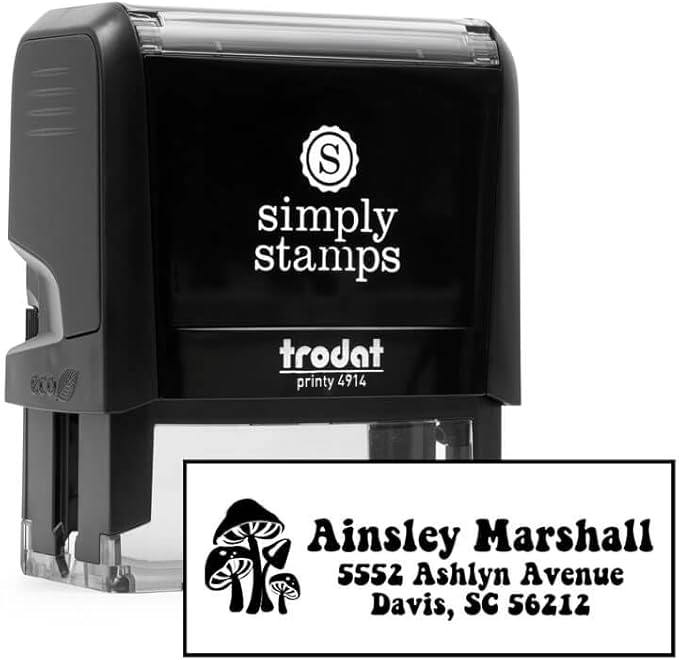 Custom Floral Address Stamp | Choose from 12 Designs | Multiple Ink Color Options | Envelope Return Address Stamp for Couple or Family (Design 12, Large)