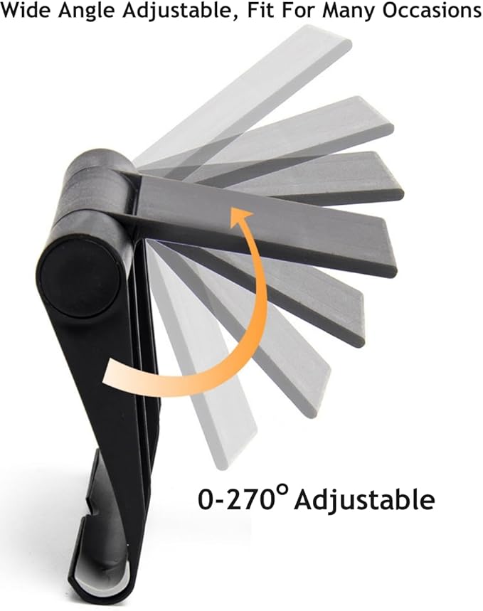 JUSDIQIR Cell Phone Stand for Desk Foldable Cell Phone Holder Desk Tablet Holder Mobile Phone Dock, Multi-Angle Universal Adjustable Tablet Dock (Black)