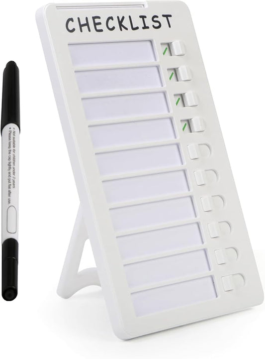 Dry Erase Chore Chart, Standable Whiteboard Checklist Board, Chore Chart for Kids Routine Chart with a Pen (Standable)