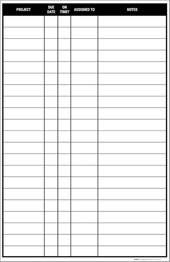 Project Planning Portrait Whiteboard - 60"x 40"