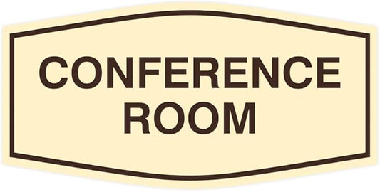 Fancy Conference Room Sign (Ivory/Brown) - Small