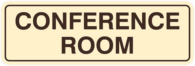 Standard Conference Room Sign - Ivory/Dark Brown - Small 5 Pack