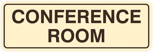 Standard Conference Room Sign - Ivory/Dark Brown - Small 5 Pack