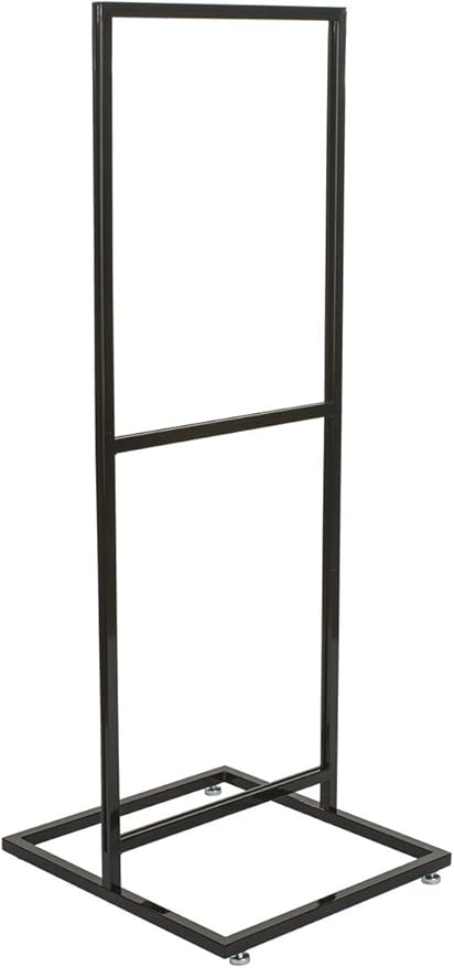 Displays2go Freestanding Poster Holder for up to 2 Graphics - Pedestal Sign Holder Floor Stand - Portrait Sign Stand for Lobbies and Advertising - Black (TWN2BK)