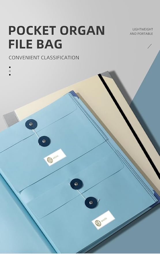 The Life Book Document Organizer - Binder for Important Documents, Document Organizer Foliofor Bills Checks Birth Certificates etc (Blue)