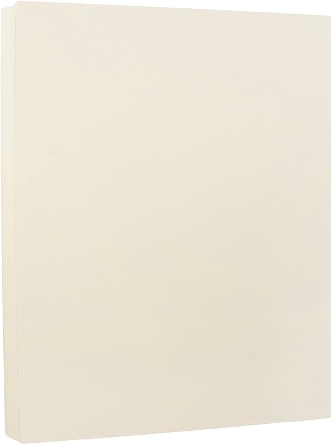 JAM PAPER Strathmore 24lb Paper - 90 gsm - 8.5 x 11 - Ivory Wove - 100 Sheets/Pack
