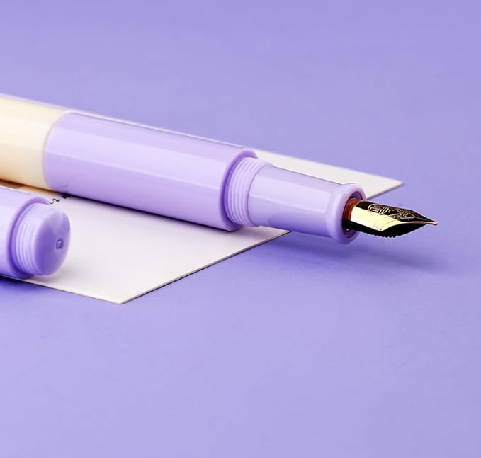 czxwyst Majohn Wancai 2.0 Mini Pocket-Size Eyedropper Fountain Pen (F Nib 0.5mm, Purple Sweetheart)