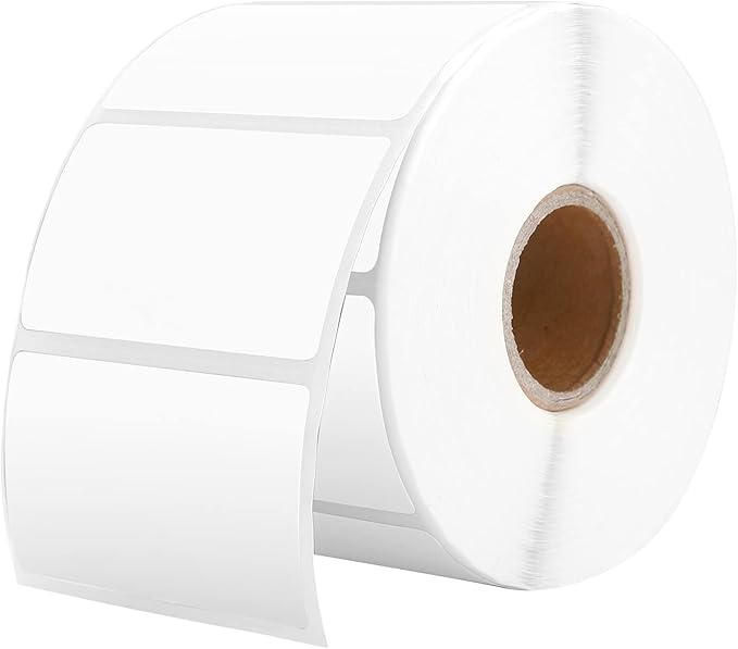 MUNBYN 2.25"x1.25" Thermal Sticker Labels, White Self-Adhesive Barcode Label Paper for Direct Thermal Printer and Business, Multi-Purpose Rectangle Address Shipping Mailing Stickers,1000 Sheets/Roll