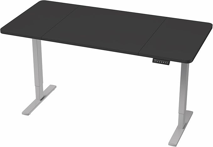 VIVO Electric 60 x 30 in Standing Desk, Memory Height Adjustment, 1B Series, Holds 220 lbs, Black Top Gray Frame, DESK-KIT-1G6B-30