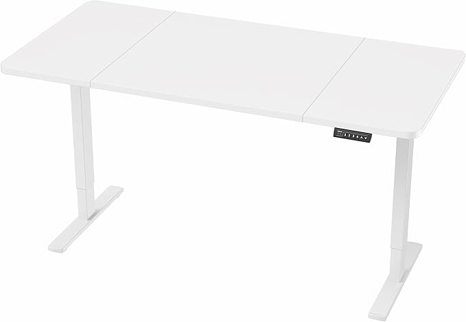 VIVO Electric 60 x 30 in Standing Desk, Memory Height Adjustment, 1B Series, Holds 220 lbs, White Top White Frame, DESK-KIT-1W6W-30