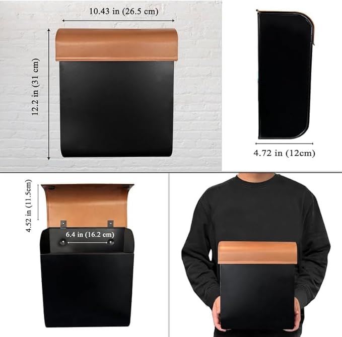 NACH Mailboxes for Outside Wall Mount, 12 x 4.5 x 10 inch, Copper Mail Box Wall Mounted, Waterproof Mailbox for Door - The Dominion Mailbox